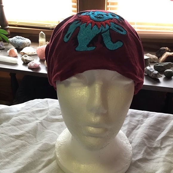 Grateful Dead Embroidered Dancing Bear Head Scarf - Picture 5 of 8